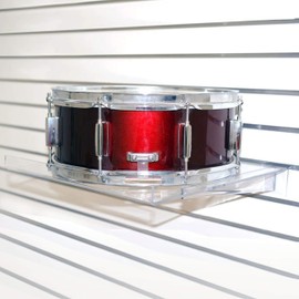Acrylic Snare Drum Shelf for 14" Drums - Attaches to Pegboard