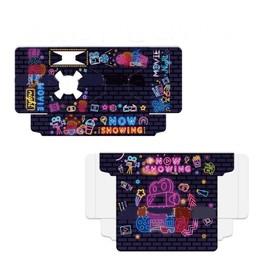 Nenluny 12pcs Neon Movie Night Snack Trays Boxes Holder Disposable Movie Night Snack Trays Popcorn Food Drink Holder for Cinema Movie Birthday Party Decorations