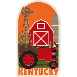 Die Cut Sticker Kentucky, Country Woodblock, Contour Vinyl Sticker 1 to 3 inches (Waterproof Decal for Cars, Water Bottles, Laptops, Coolers), Small