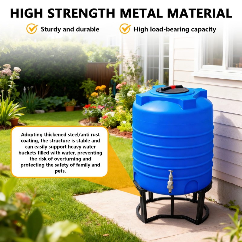 Stainless Steel Rain Barrel Stand - Fits 45/50/55 Gallon Tanks,