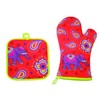 Pot Holder/Oven Glove Set – Kashmir Elephant Red