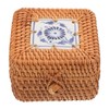Kichvoe Rattan Storage Box Sundries Organizer Trinket Chest Desktop Storage