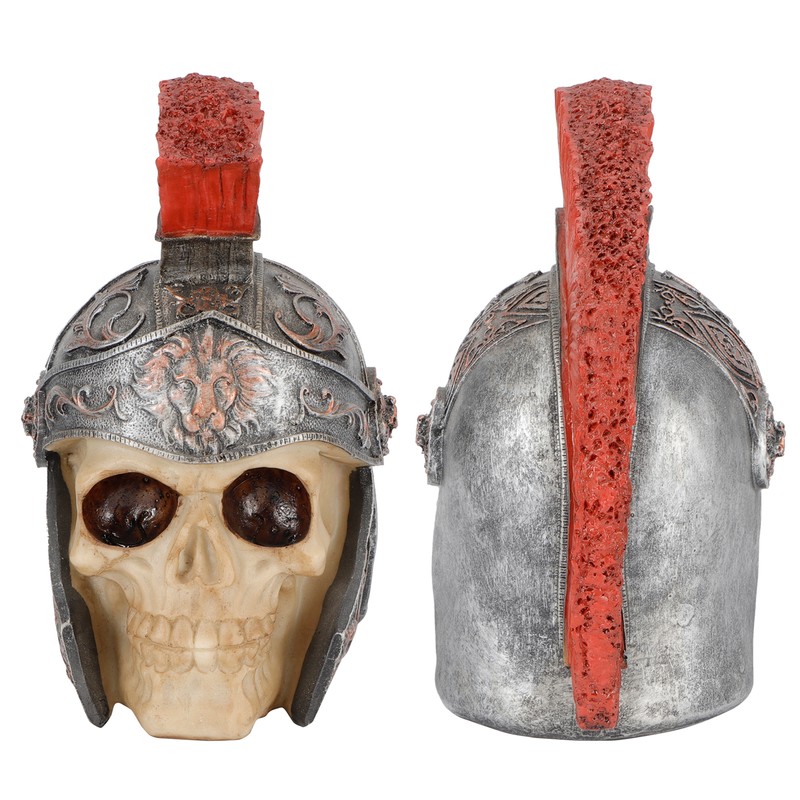 Resin Soldier Skull Modeling Statue Skeleton Sculpture Home Desktop Decoration