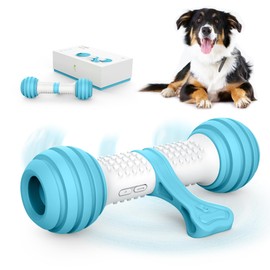 PETGEEK Interactive Dog Bone Toy, Automatic Dog Chase Toy, Electronic Pet Toys for Medium/Large Dog Boredom, USB Rechargeable Safe Material, Blue Color