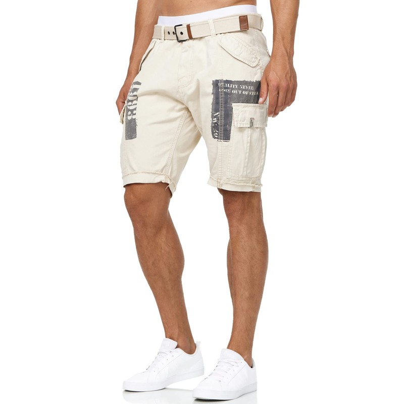 Indicode Men's Jaramillo Cargo Shorts with 6 Pockets, 100% Cotton,