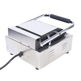 Commercial Panini Grill, 110V 1800W Electric Sandwich Panini Maker, Flat Stainless Steel Sandwich Press Grill, with Temperature Control 122-572℉, for Hamburger Steak Bacon