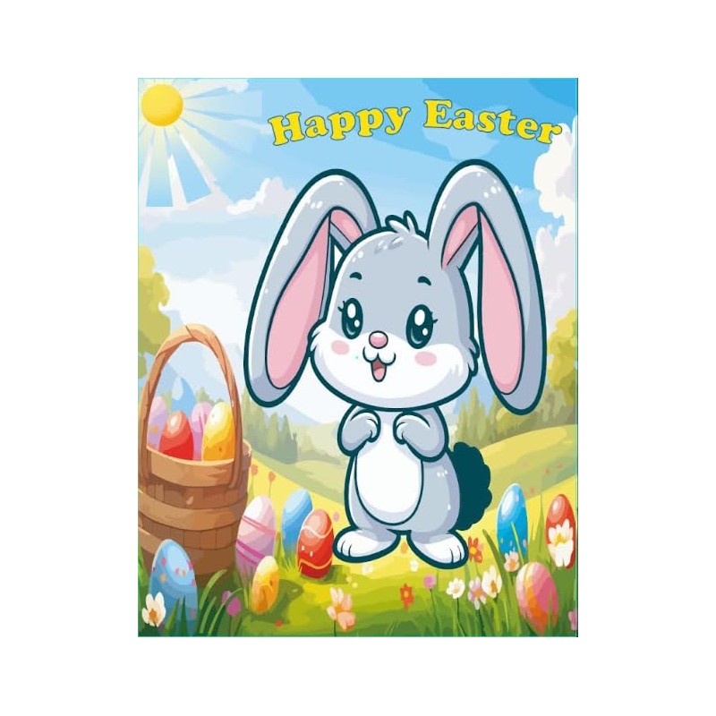 BASHOUT Easter Party Game, Pin The Tail on The Bunny,