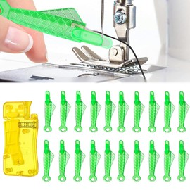 Fish Mouth Sewing Machine Needle Threader, Automatic Sewing Needle Threader, Fish Type Needle Threader, Quick Sewing Machine Loop Easy Selfthread Needle Threaders Tool 21pcs