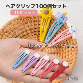 100pcs Rubonarie Hair Clip Handmade Decor Parts Craft Patchins Fasteners Pedestal Drop Clip Pins (Colorful)