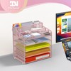 Docnest 5 Tier Mesh Desk Organizer for Paper Office Supplies