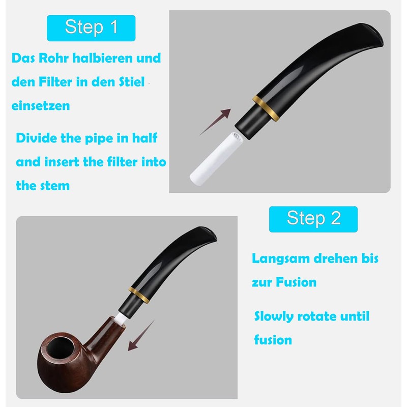 VOVCIG 6 mm Activated Carbon Filter, Slim Pipe Filter, Ceramic