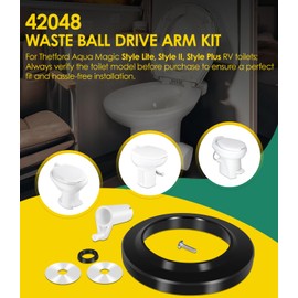 DearChan 42048 Waste Ball Drive Arm Kit | RV Toilet Repair Kit Fit for Thetford Aqua Magic Style Lite, Style II, Style Plus Toilets | Includes Closet Flange Seal, Drive Arm, Screw & Seals