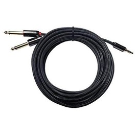 OMNIHIL 3.5mm 1/8" TRS Male to Dual 1/4" TS Male Mono Stereo Y-Cable Splitter Compatible with Home Stereo Systems, Laptops, Amplifiers, Mixers, Audio Recorders, Smart Phones,Multimedia Speakers