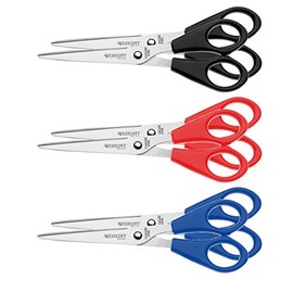 Westcott E-31031 00-I Office Scissors Set with Plastic Handle 15 cm 18 Pieces Black / Blue / Red