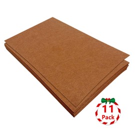 Jtnohx Stiff Felt Sheets, 11 Pcs Felt Fabric, 17.78×28.7cm Colour Fabric Square for Crafts, Craft Material for Sewing(Brown)