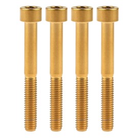 Wanyifa Titanium Ti M6x10 15 18 20 25 30 35 40 45 50 55 60 65mm Socket Allen Hex Bolt Pack of 4 (M6x50mm, Gold)