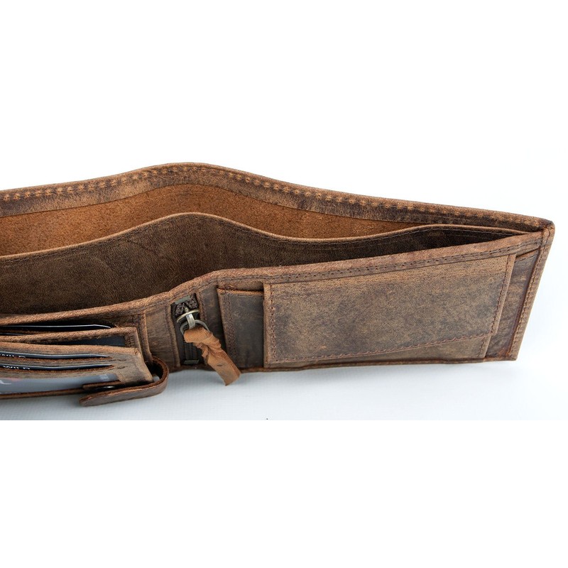 FLW-HL Natural Strong Genuine Leather Wallet with No Logo or