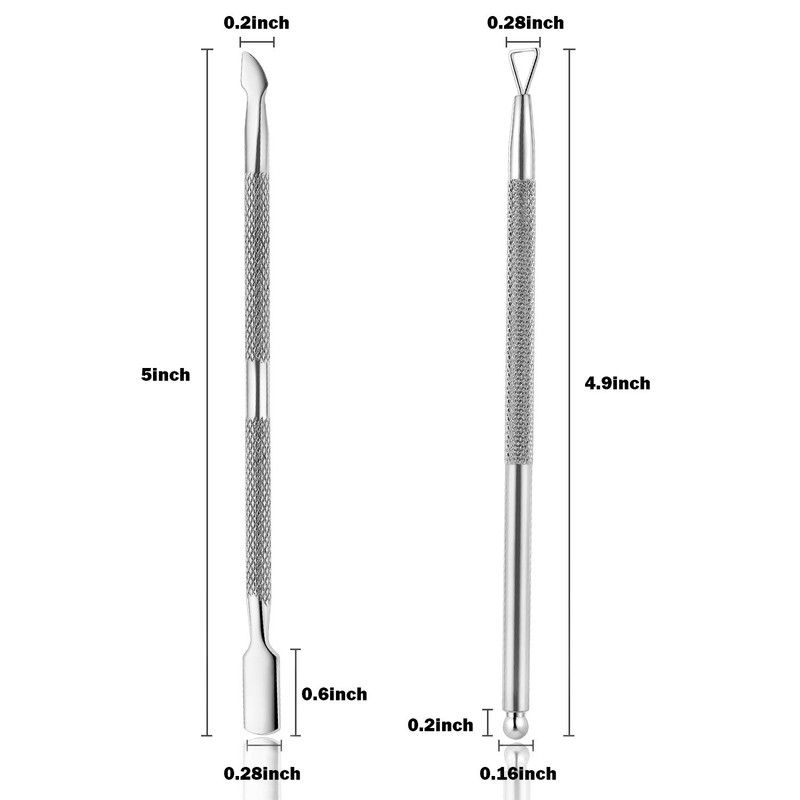 2PCS Cuticle Pusher and Cutter with Storage Case,Professional Cuticle Pusher