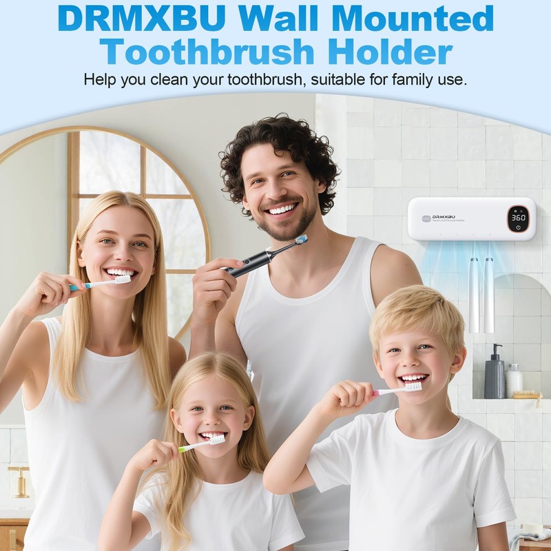 Toothbrush Sanitizer and Holder, DRMXBU Toothbrush Holders for Bathrooms with