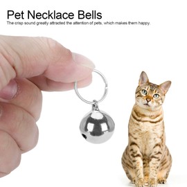 2 Pieces Stainless Copper Bells, Extra Loud Pair of Cat and Dog Portable Bells Collar Charm Bells for Birds and Wildlife (Silver), Copper