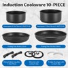 BEZIA Induction Cookware Set 10 Pieces, Nonstick Pots and Pans