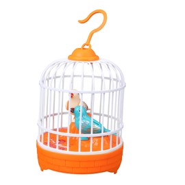 Toddmomy Singing Chirping Bird Activated Bird in Cage Bird Sounds Movement Toy Orange Bird Animal Singing Toy for Children Children Toddler Educational Toy No