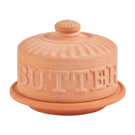 Mud Pie Mud PieTerracotta Butter Chiller, 4 1/2" x 4 1/4" dia, Brown
