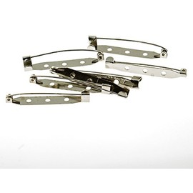 Vintageparts 10pcs Silver Platinum Plated 40mm Brooch Pins DIY Jewelry