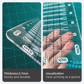 VEOOK Quilting Ruler- 12.5 * 12.5" Slotted Rulers for Quilting and Sewing Quilt Strip Rulers for Fabric Precise Cutting(RR-01)