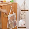 2-Pack Cotton Linen Mesh Hanging Storage Bags – Wall-Mounted Storage