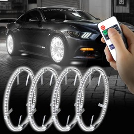 Beatto 14 inch Bright White Double Row Wheel Lights, Pure White Wheel Ring Light Rim Lights Kit for Car, Truck, Pickup, Vehical Offroad