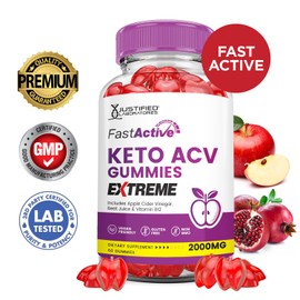 Justified Laboratories Fast Active Keto ACV Gummies Extreme 2000MG Fastactive Keto Gummies Apple Cider Vinegar Formulated with Pomegranate Beet Juice Powder B12 Vegan Non GMO 60 Gummys