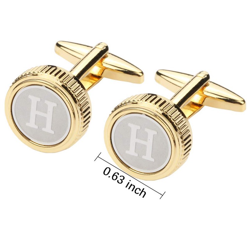 GWD Mens Cufflinks Tie clips set Set Shirt Classic Initials