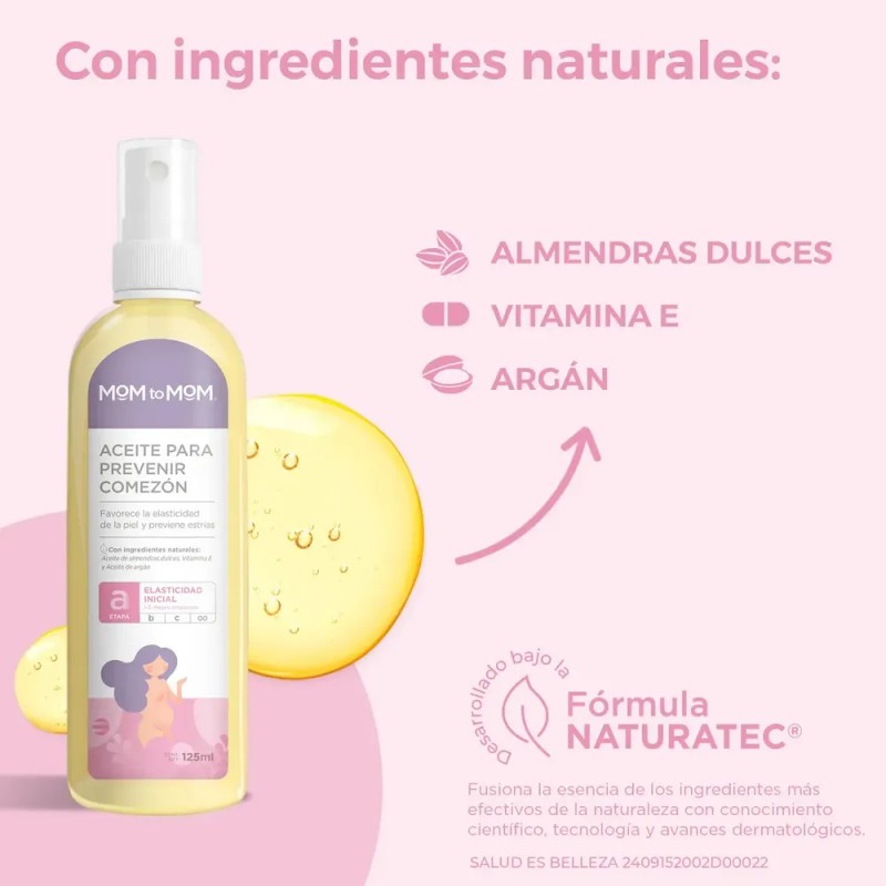 Aceite Corporal Mom to Mom para Prevenir la Comezón 125ml