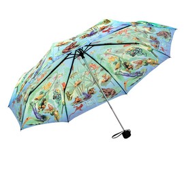 LUCKYWEATHER Mini Women's / Men's Pocket Umbrella Frog Family I Pocket Umbrellas Small and Stable and High-Quality Workmanship I Umbrellas with UV Protection, multicoloured