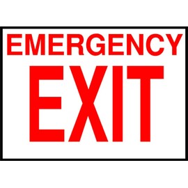 Aluminum Horizontal Metal Sign Multiple Sizes Emergency Exit OSHA Ansi Red with Border Weatherproof Street Signage 14x10Inches
