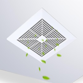 Baquler 1 Pcs Exhaust Bathroom Fan Cover 9.6 x 9.6'' Bathroom Ceiling Grille with Springs Plastic Replacement Vent Fan Fits Models 663 670 671 675 688 689 Ventilation Plastic Cover White