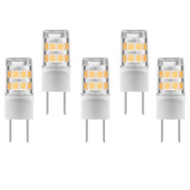 5-Pack G8 LED Bulb 3W GY8.6 Bi-Pin Base T4 JCD Bulb Replacement for GE Microwave,Puck Light, Kitchen,Oven Light,Under Cabinet Light 300LM AC110V-130V 30W Halogen Equivalent Warm White 3000K