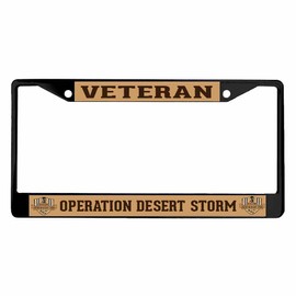 Operation Desert Storm Veteran License Plate Powder Frame - Black