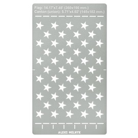 Aleks Melnyk No.429 Stainless Steel 50 Star American Flag Stencil, Metal Templates 50 Stars Union