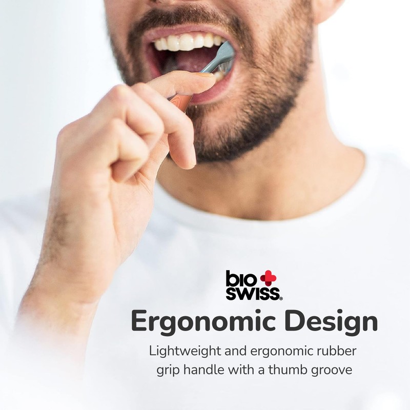 BioSwiss ErgoFlex Toothbrushes, Pack of 12 Manual Toothbrush Set with