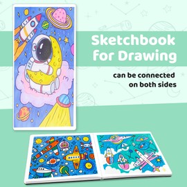 Watercolor Sketch Book for Kids 120LB/200GSM 10"X 10" Square Cute Sketchbook for Drawing Hardcover Large Sketch Pad for Kids, Students Green