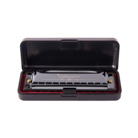 URBANE Harmonica 10 Holes 20 Tunes Mouth Organ Blues Deluxe Harmonica, Key of C for Beginner, Adults, Kids Gift, Black