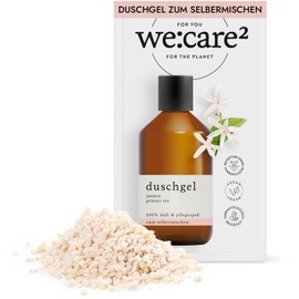 we:care² Shower Gel Powder (Granules) for Mixing Jasmine/Green Tea - 32 g Makes 250 ml Sustainable & Vegan Refill Soap without Silicones, Parabens & Microplastics