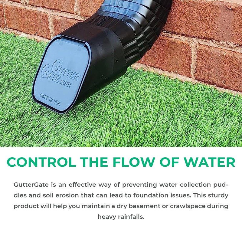 GutterGate 2"x3" Type-A Black Gutter Downspout Extension