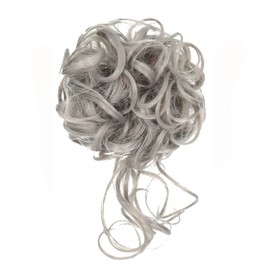 MICMART Synthetic Hairpieces Long Curly Hair Bun Scrunchies Natural Hair Extensions with Elastic Rubber Band Chignon Ponytail Donut for Women Girls Wavy Fluffy Tousled Updo Hair Pieces (Tousled Updo