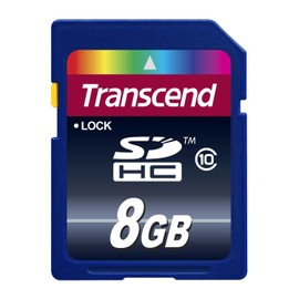 Transcend 8 GB Class 10 SDHC Flash Memory Card Up to 30MB/s (TS8GSDHC10E)