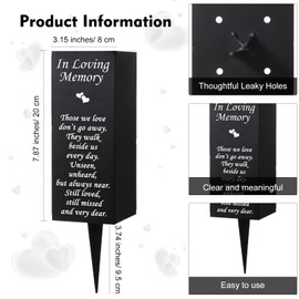 Geosar Cemetery Vases with Spikes Grave Vases for Cemetery Metal Funeral Flower Holder in Loving Memory Sign Memorial Gifts for Loss of Loved One Grave Marker Decoration(Those We Love)