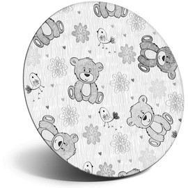 Destination Vinyl ltd Magnet for Refrigerator, Fridge BW - Cute Teddy Bears Baby for Office, Cabinet and Whiteboard, Magnetic Stickers, 35851