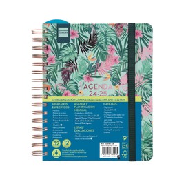 Finocam - Magistral Design 2024 2025 Teacher's Calendar Week to View Horizontal September 2024 - August 2025 (12 Months) Tropical Spanish